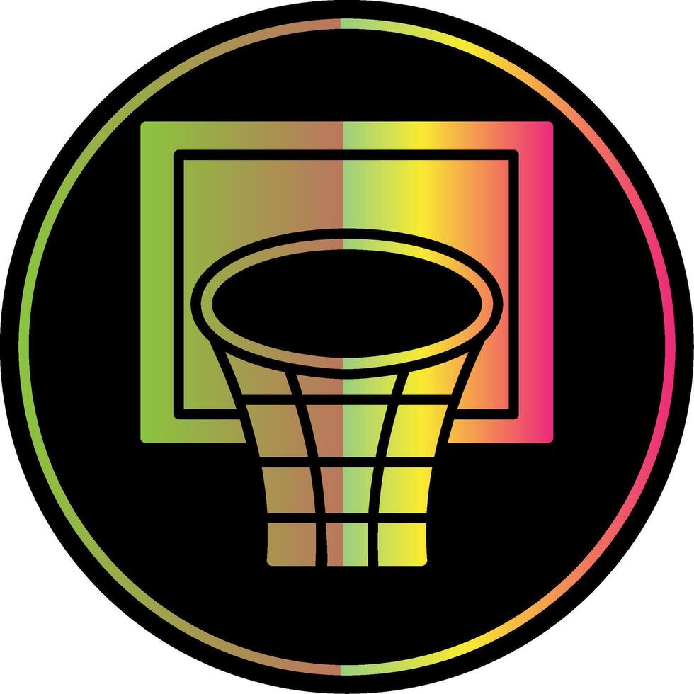 Basketball Hoop Glyph Due Color Icon Design vector