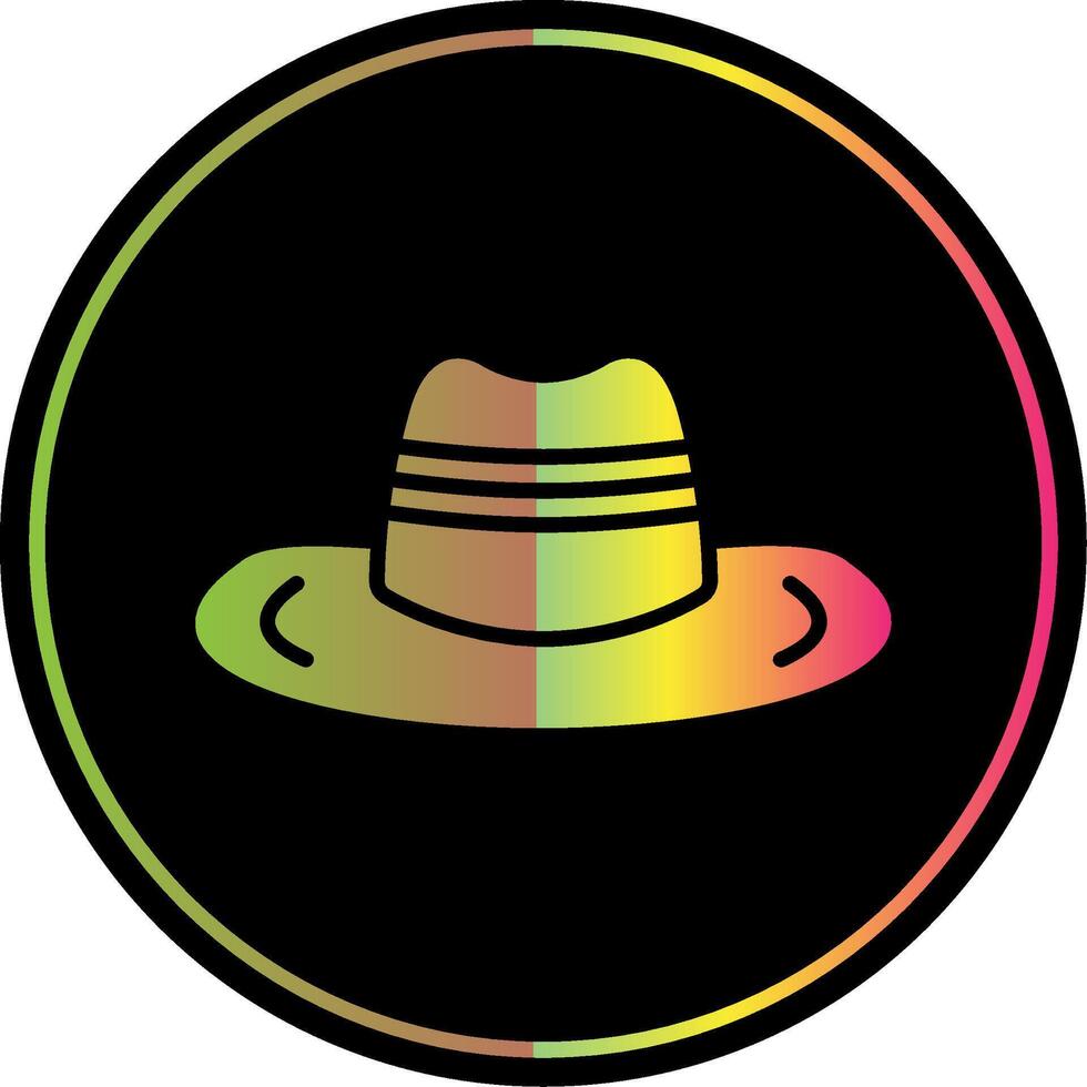 Cowboy Hat Glyph Due Color Icon Design vector