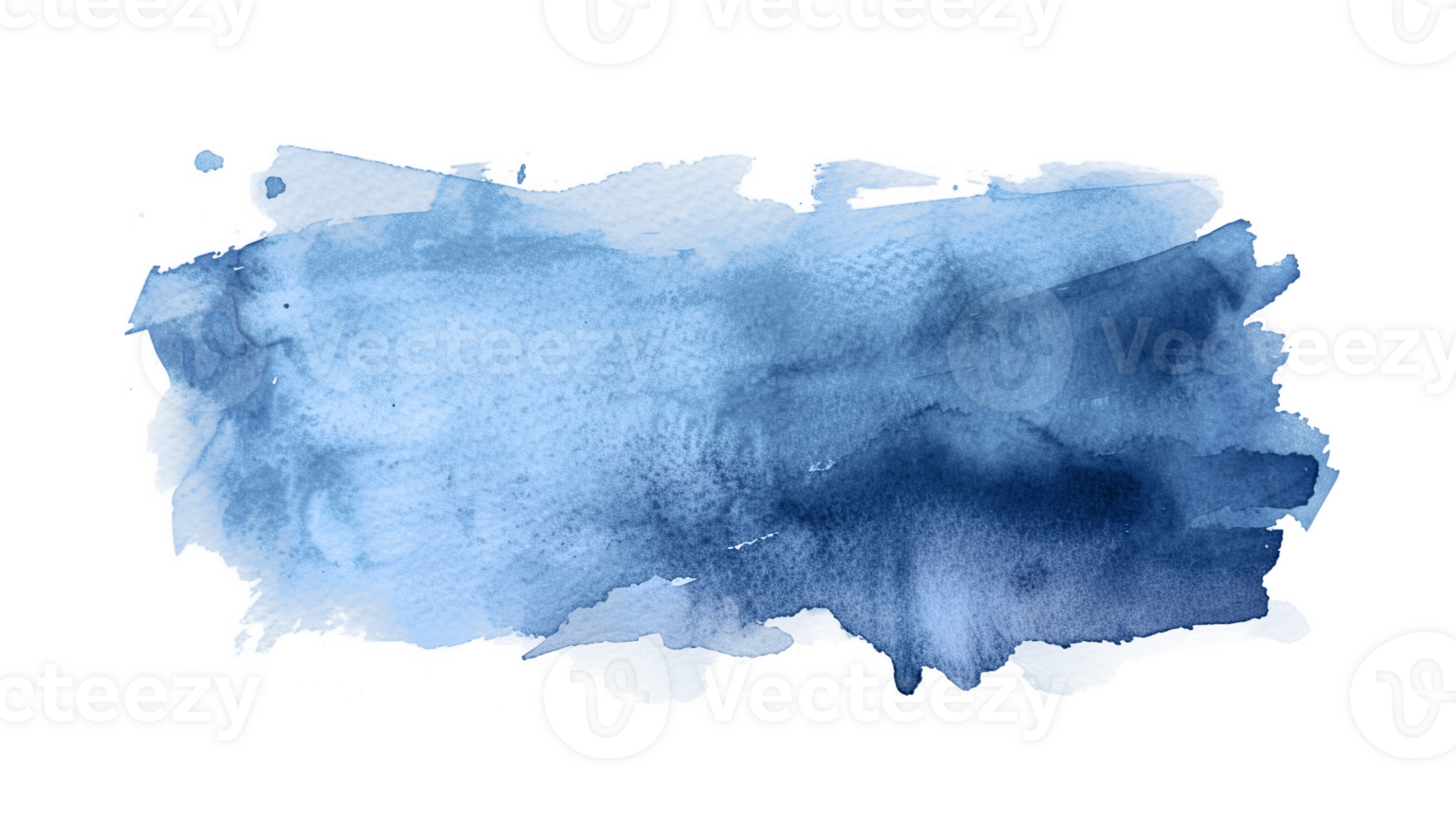 Abstract blue watercolor paint brush stroke flow texture transparent background isolated graphic resource. Vibrant azure, cyan, cerulean color art shape png