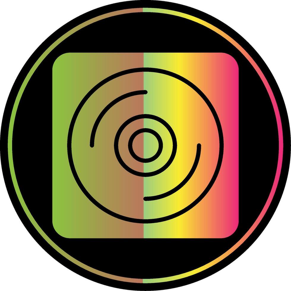 Vinyl Disc Glyph Due Color Icon Design vector