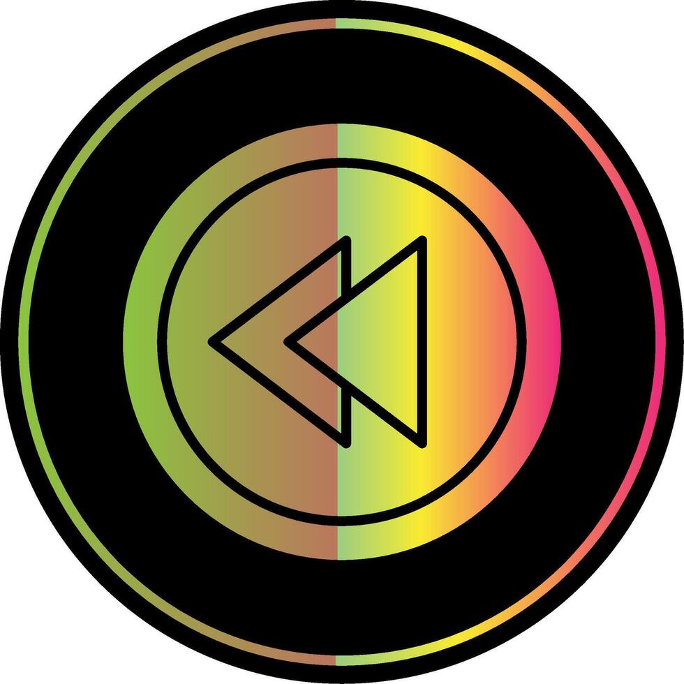 Backward Glyph Due Color Icon Design vector