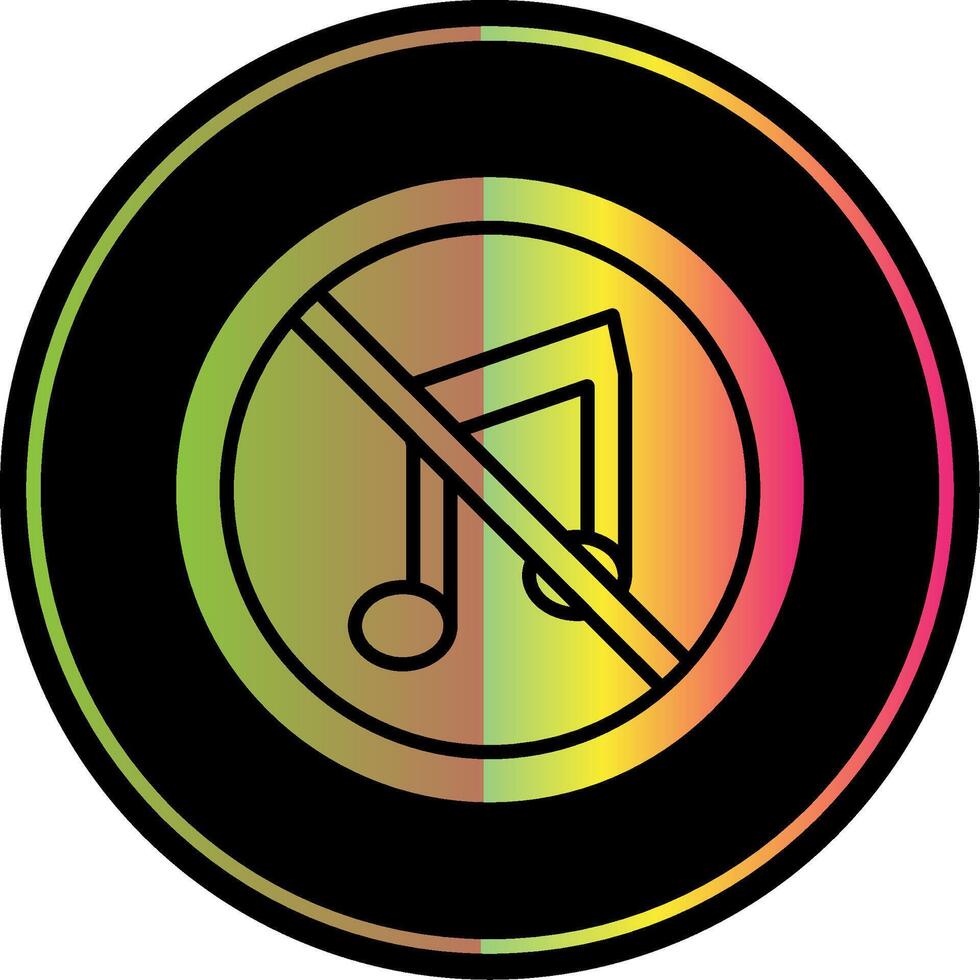 No Music Glyph Due Color Icon Design vector