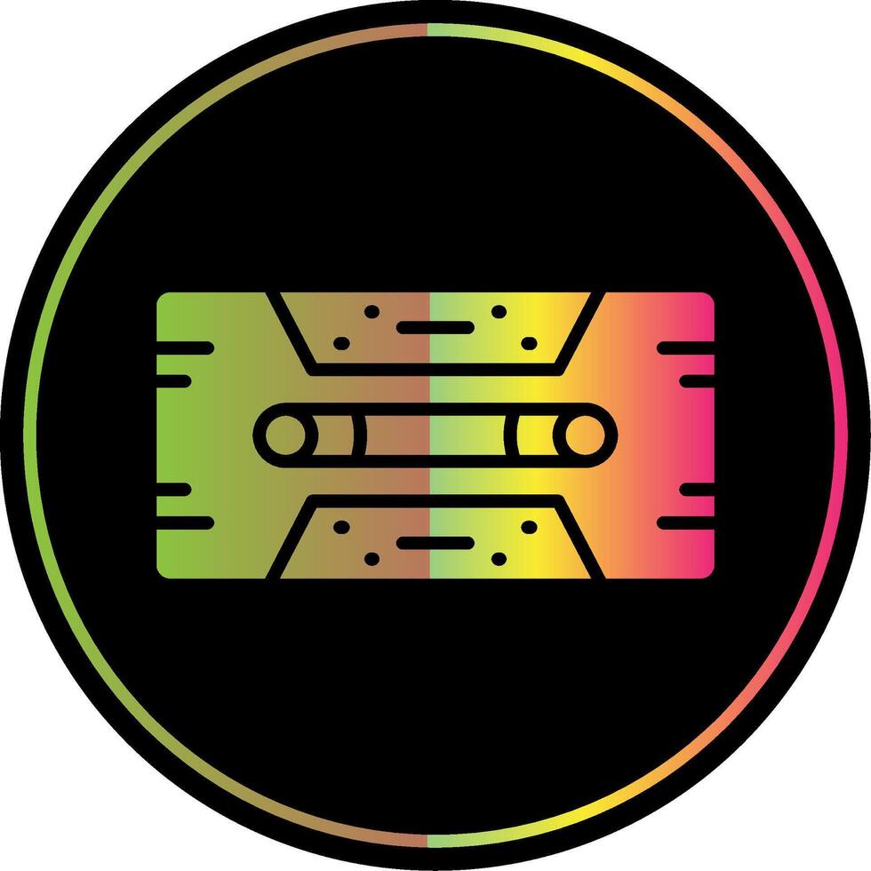 Cassette Tape Glyph Due Color Icon Design vector