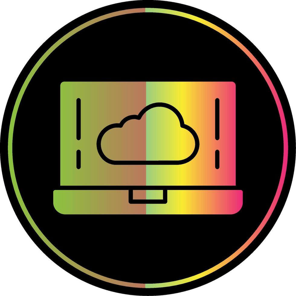 Cloud Glyph Due Color Icon Design vector