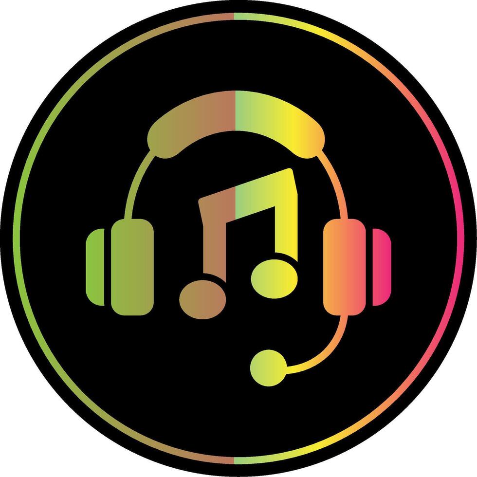 Music Glyph Due Color Icon Design vector