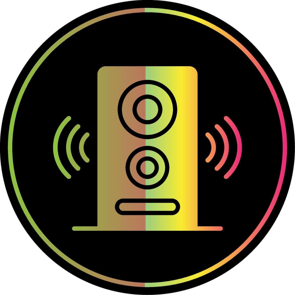 Speaker Glyph Due Color Icon Design vector