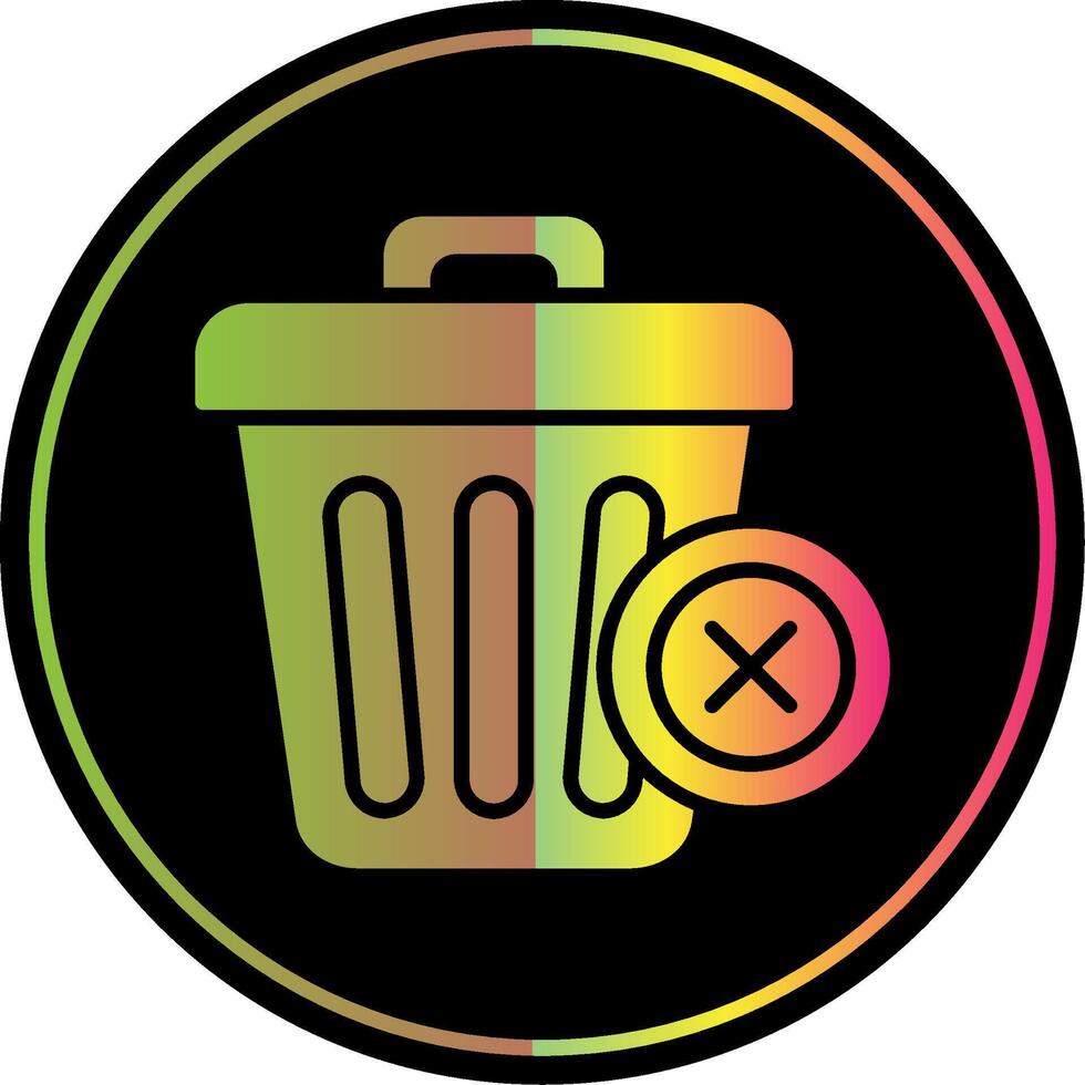 Delete Glyph Due Color Icon Design vector