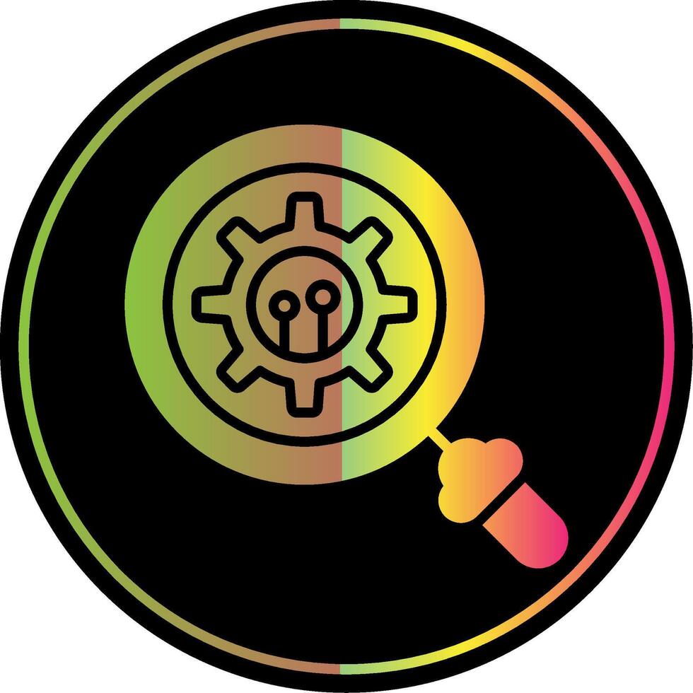 Gears Glyph Due Color Icon Design vector