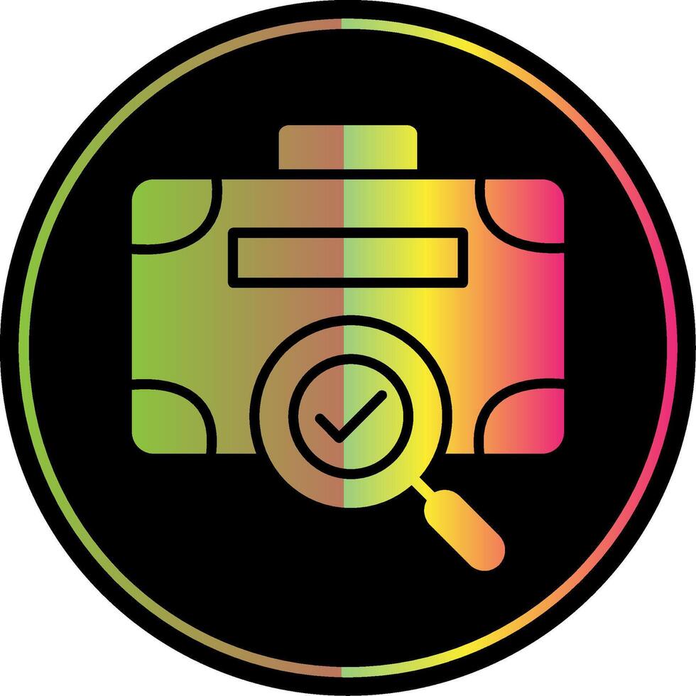 Suitcase Glyph Due Color Icon Design vector