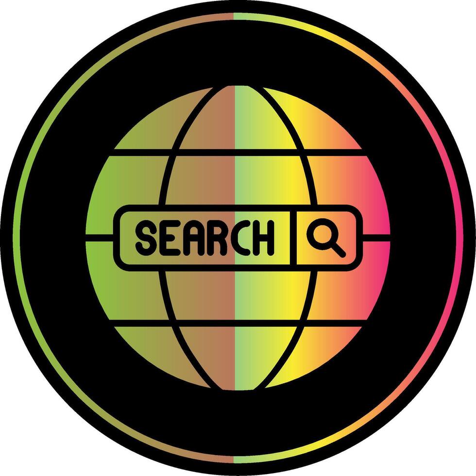 Internet Glyph Due Color Icon Design vector