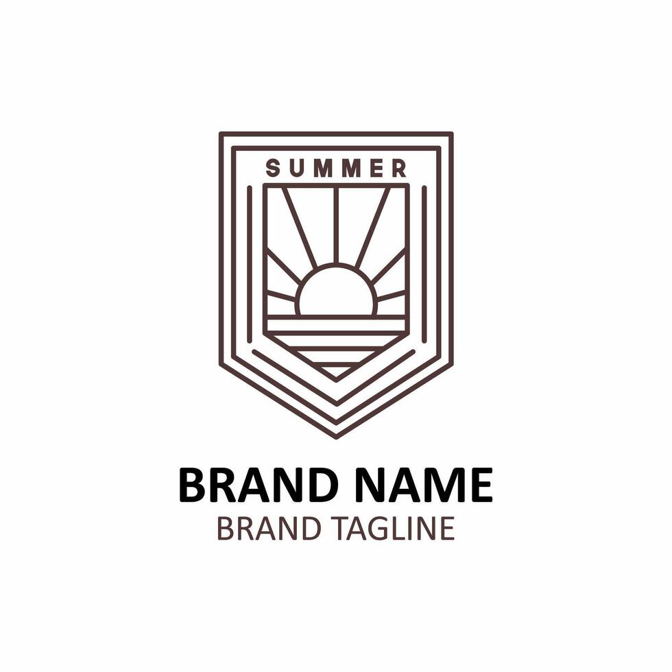 summer line art logo vector