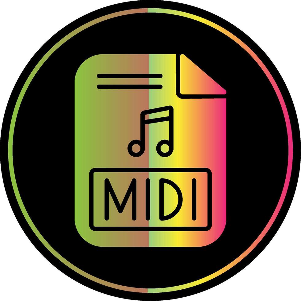 Midi Glyph Due Color Icon Design vector