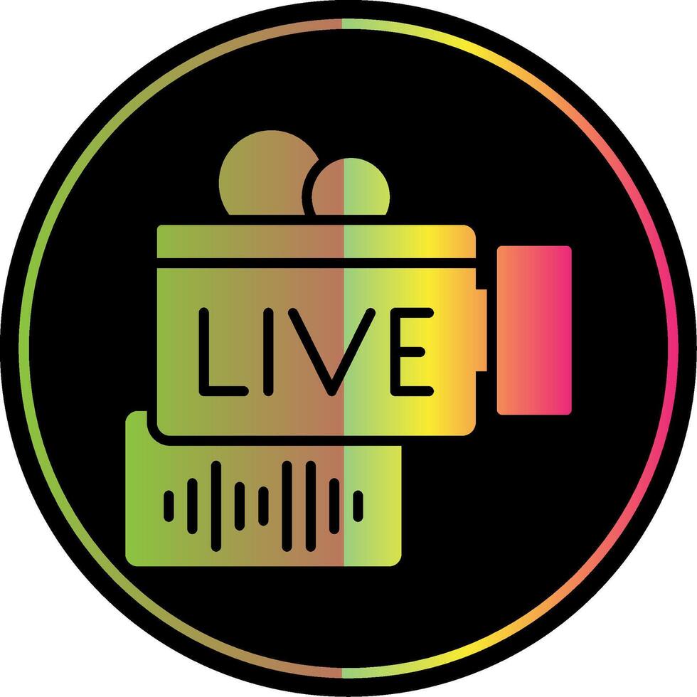 Live Stream Glyph Due Color Icon Design vector