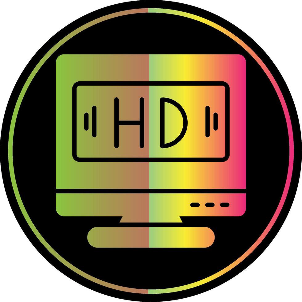 Hd Glyph Due Color Icon Design vector