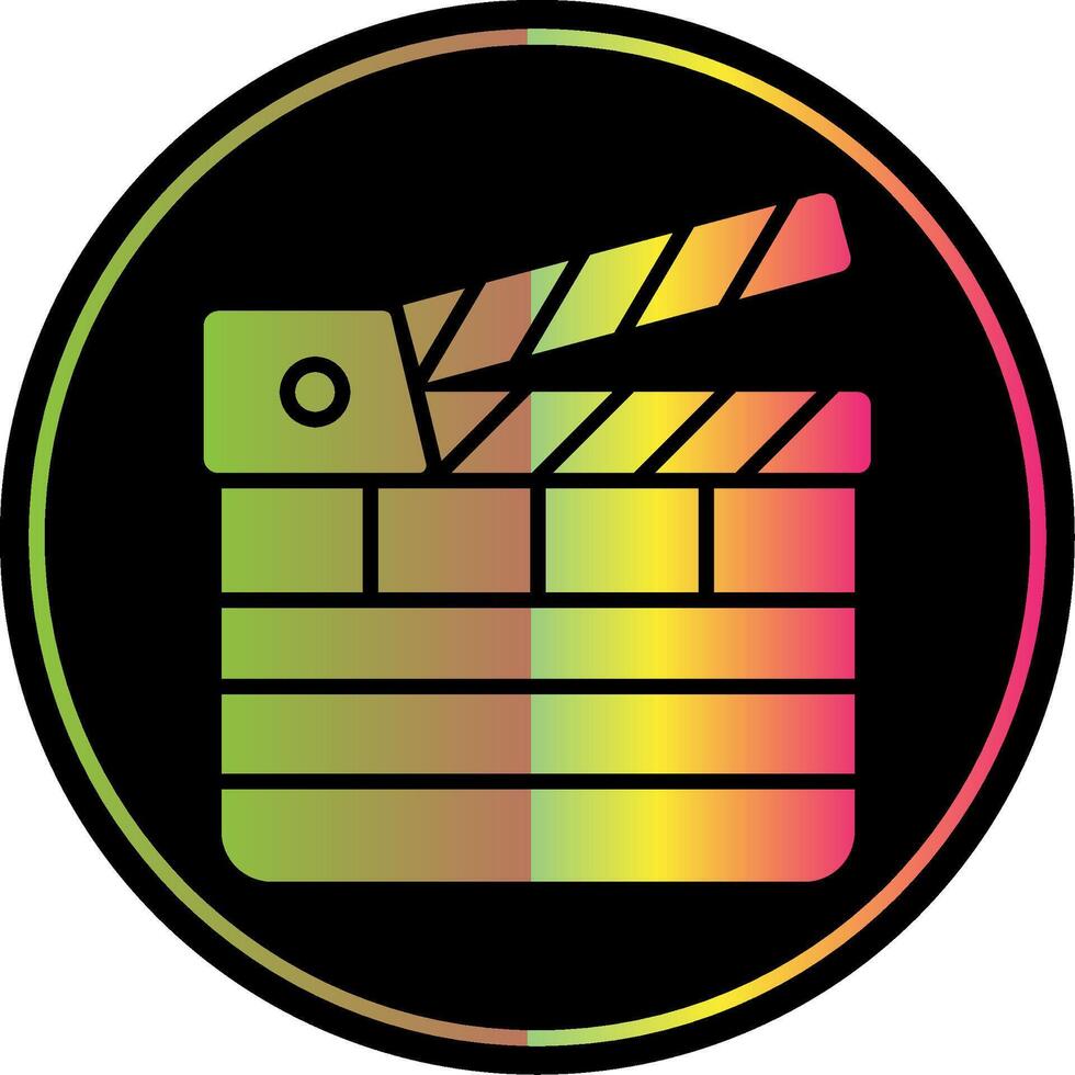 Clapperboard Glyph Due Color Icon Design vector