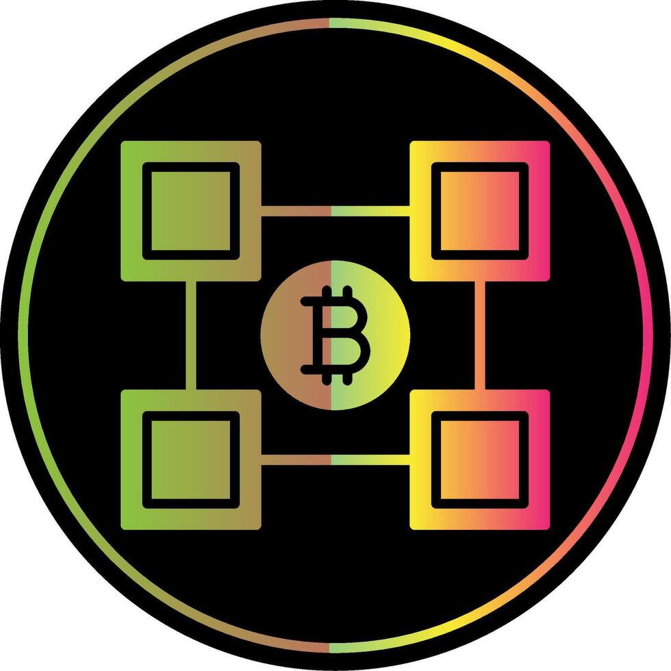 blockchain blockchain glifo debido color icono diseño vector