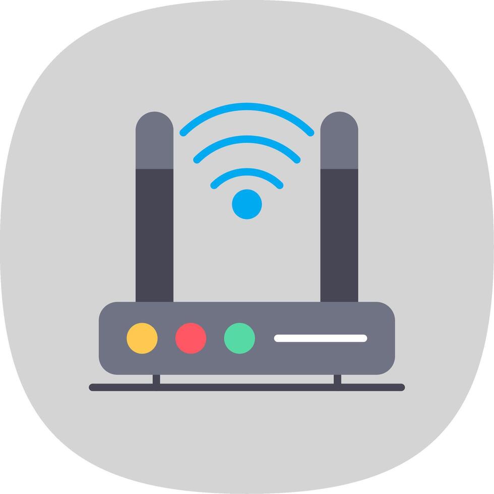 Wireless Modem Flat Curve Icon Design vector