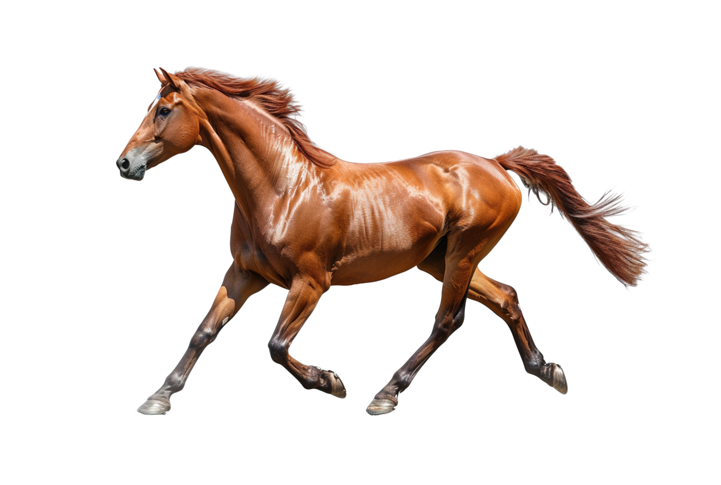 light brown horse stallion running profile side view transparent background isolated graphic resource png