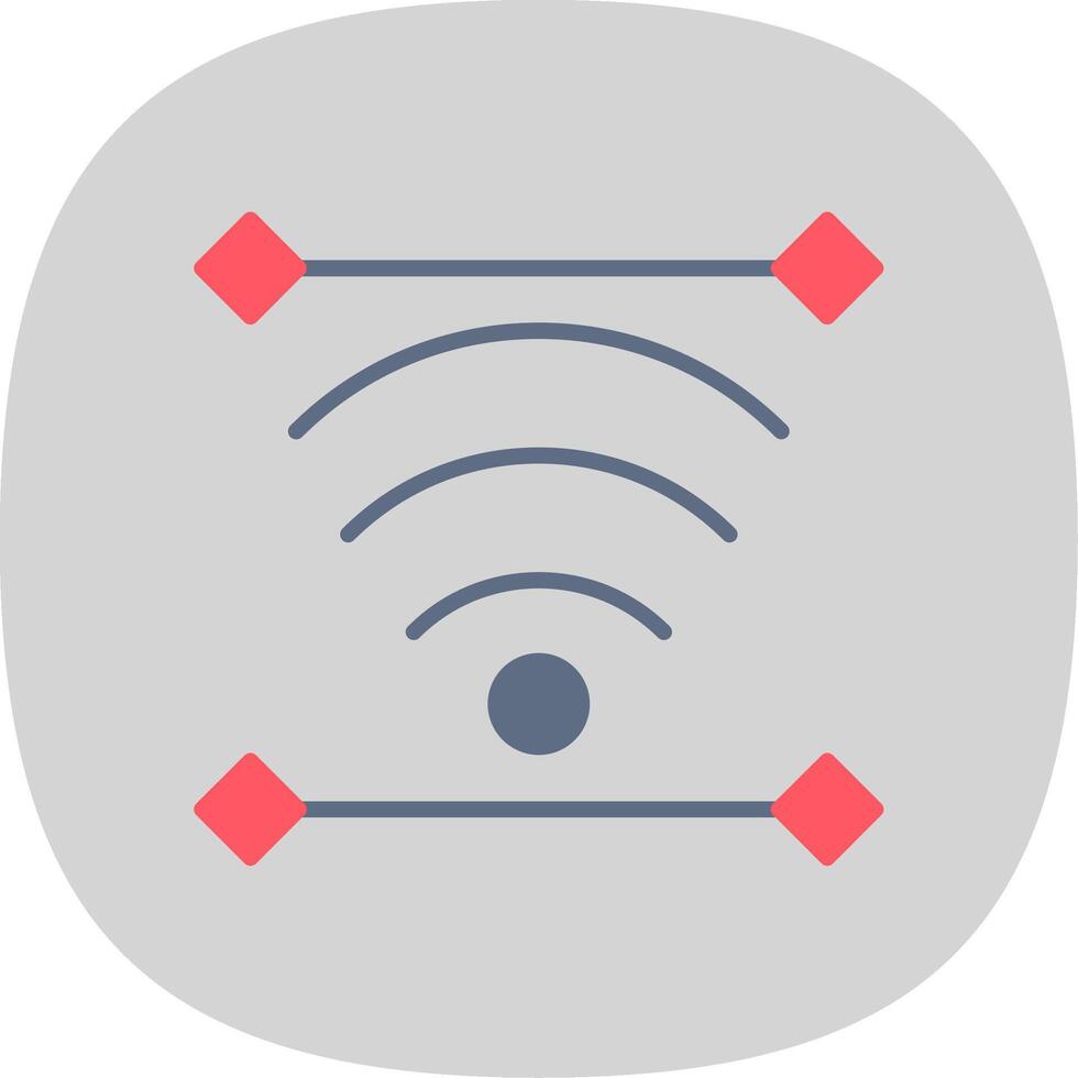 Wireless Flat Curve Icon Design vector