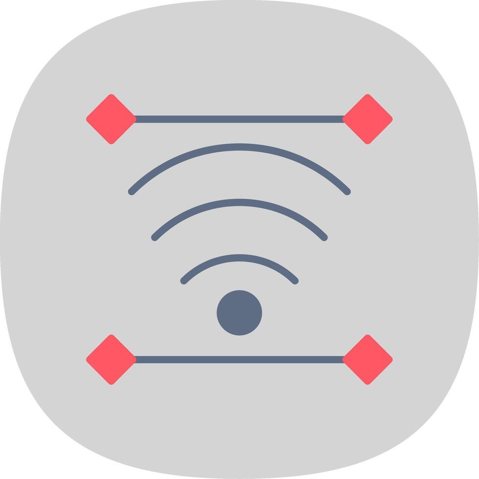 Wireless Flat Curve Icon Design vector