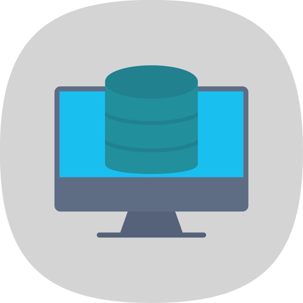 OnLine Circle Multi Circle Database Flat Curve Icon Design vector