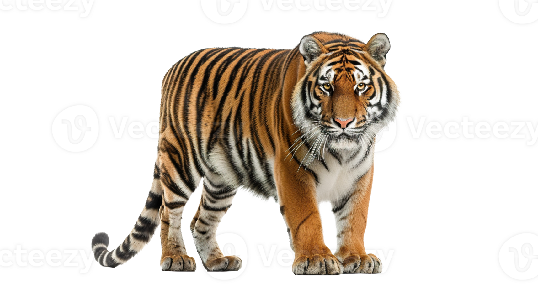 large majestic male tiger standing transparent background isolated graphic resource png