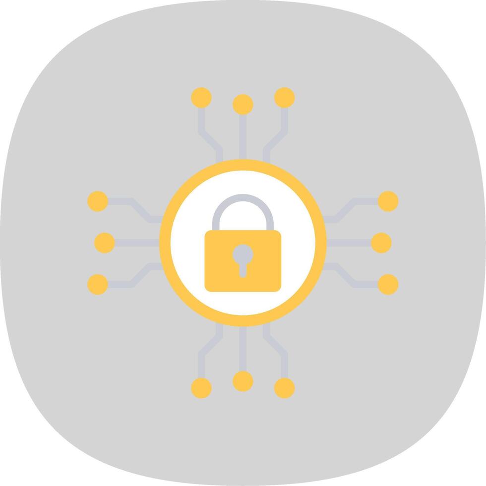 Network Security Flat Curve Icon Design vector