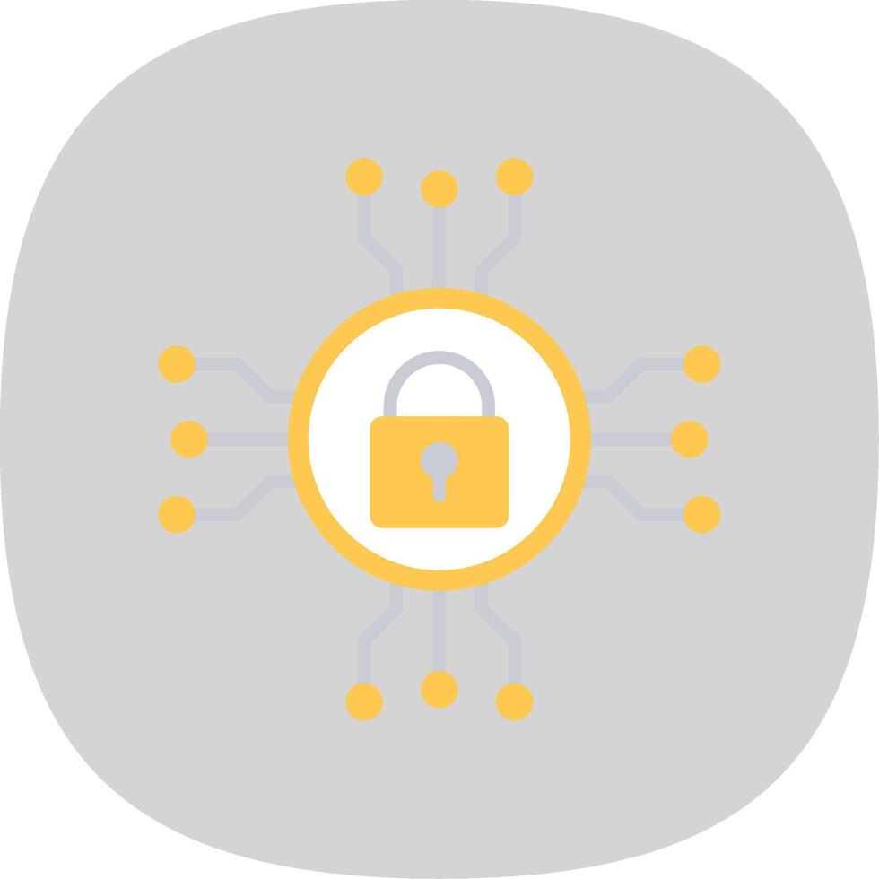 Network Security Flat Curve Icon Design vector