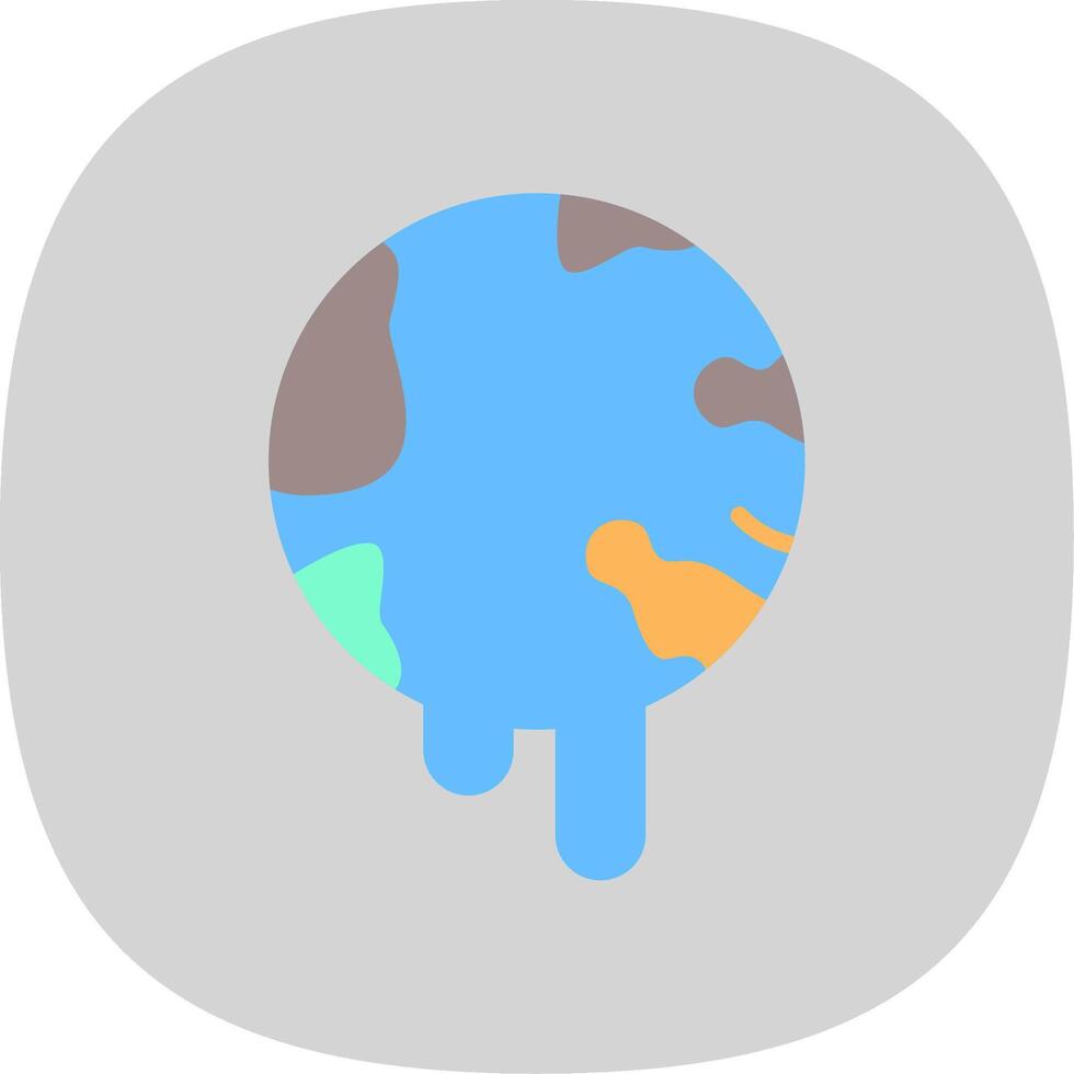 Global Warming Flat Curve Icon Design vector