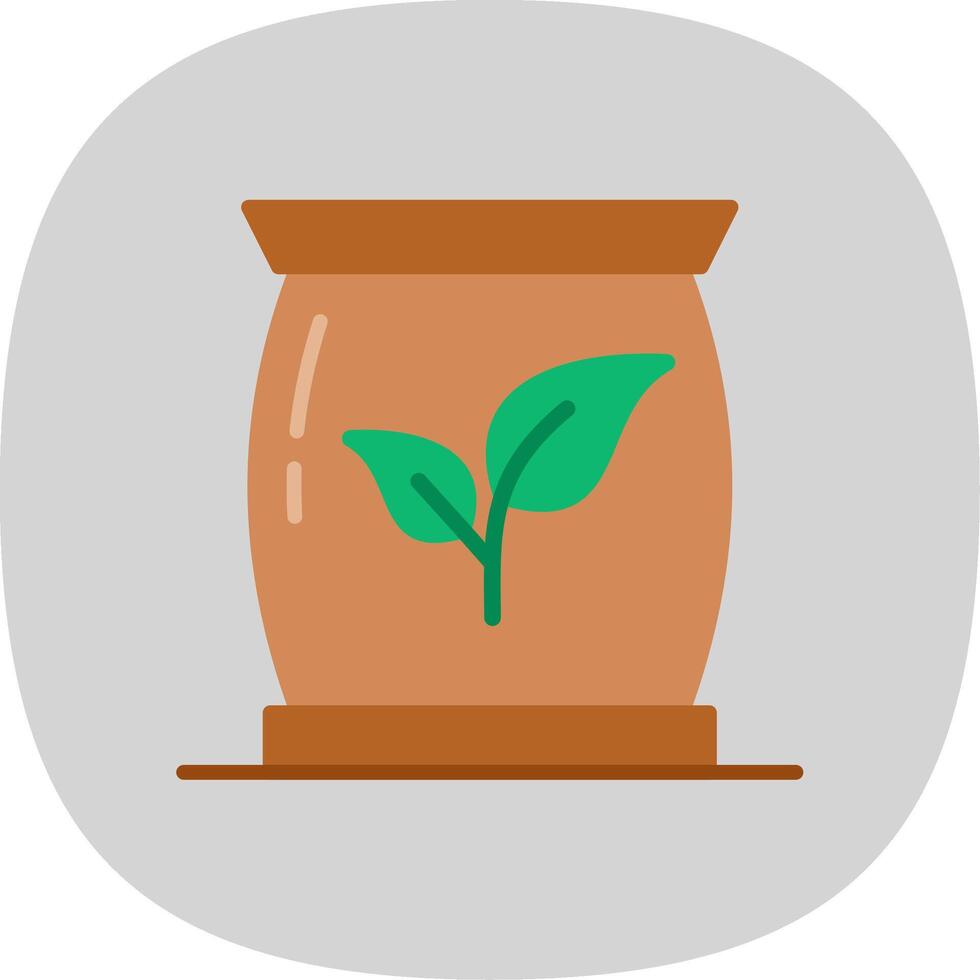 Fertilizer Flat Curve Icon Design vector