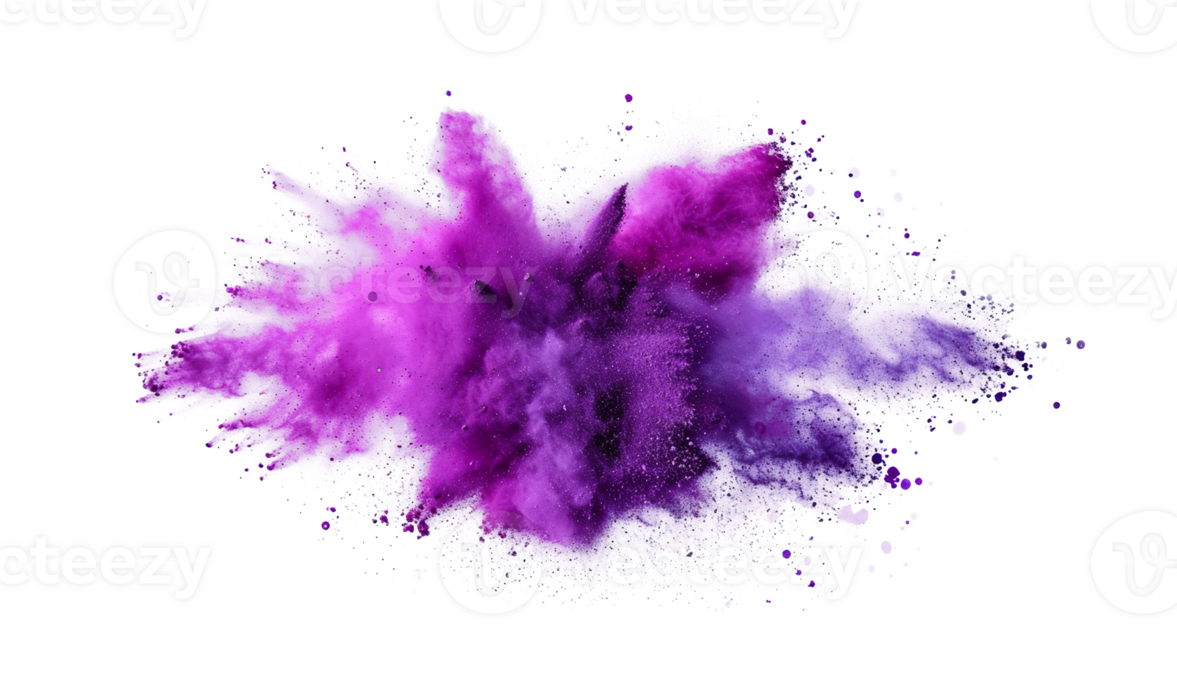 Purple violet lilac color powder dust explosion transparent background isolated graphic resource. Celebration, colorful festival, run or party element png