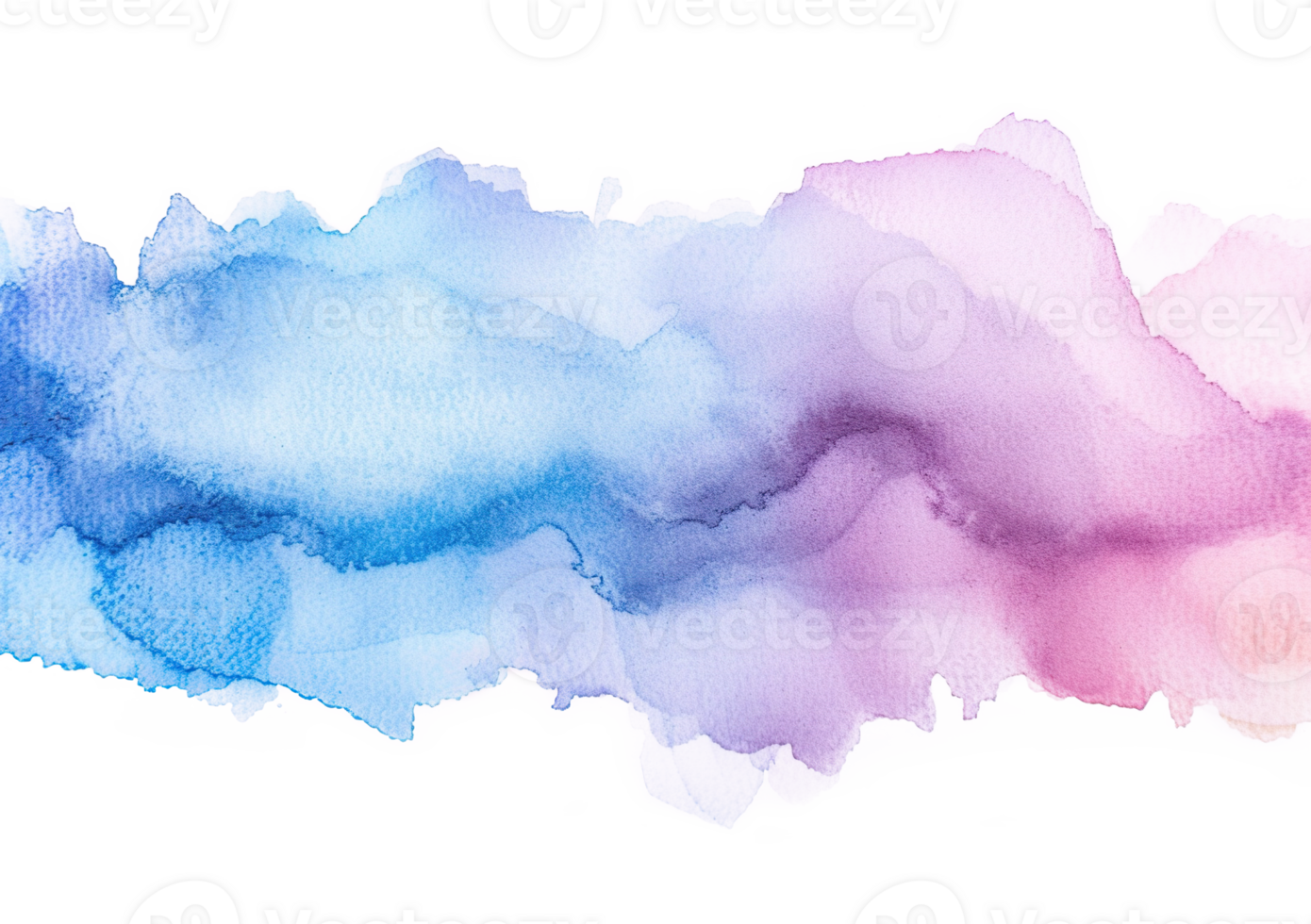 Abstract blue pink watercolor paint brush stroke flow texture transparent background isolated graphic resource. Vibrant mixed navy, purple and rosy color art shape png
