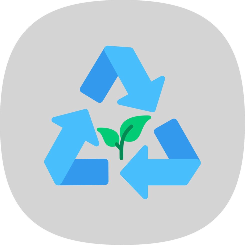 Recycling Flat Curve Icon Design vector