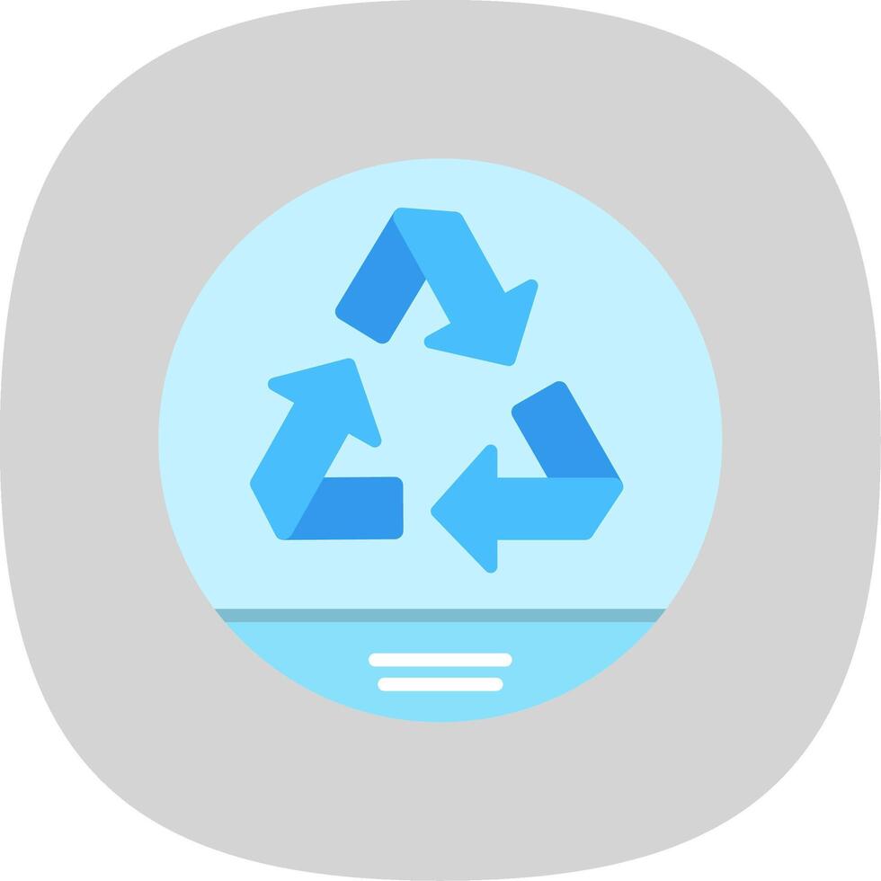 Recycle Flat Curve Icon Design vector