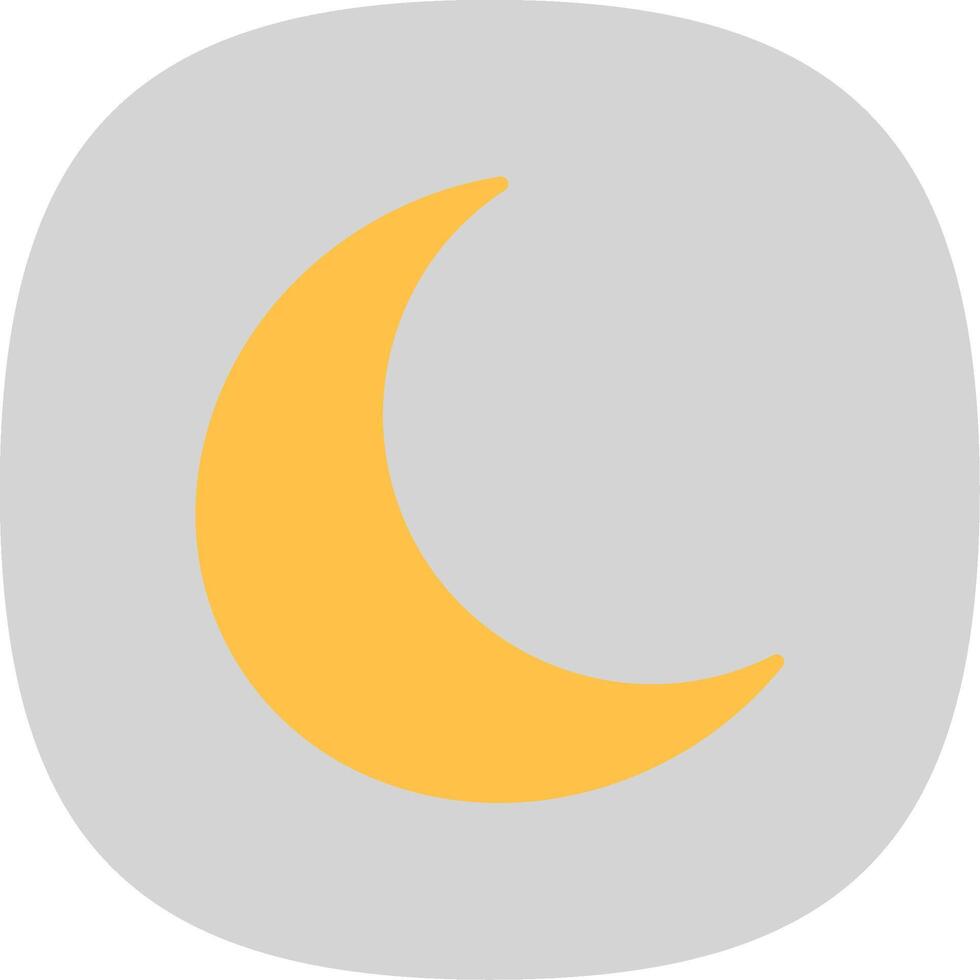 Luna plano curva icono diseño vector