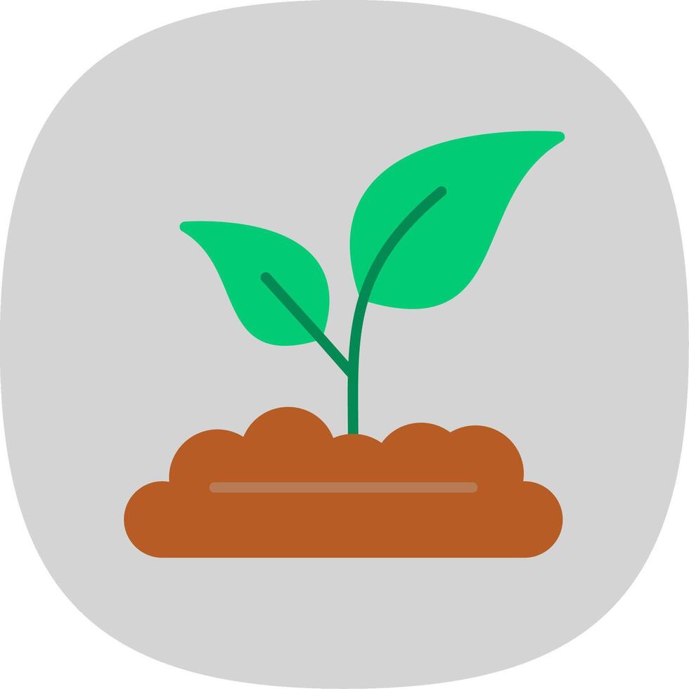 Sprout Flat Curve Icon Design vector