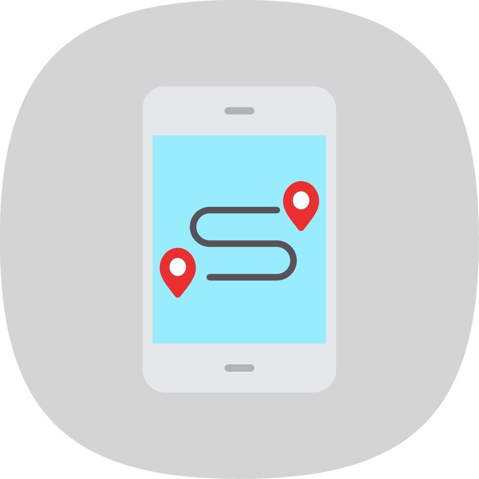 GpS Flat Curve Icon Design vector