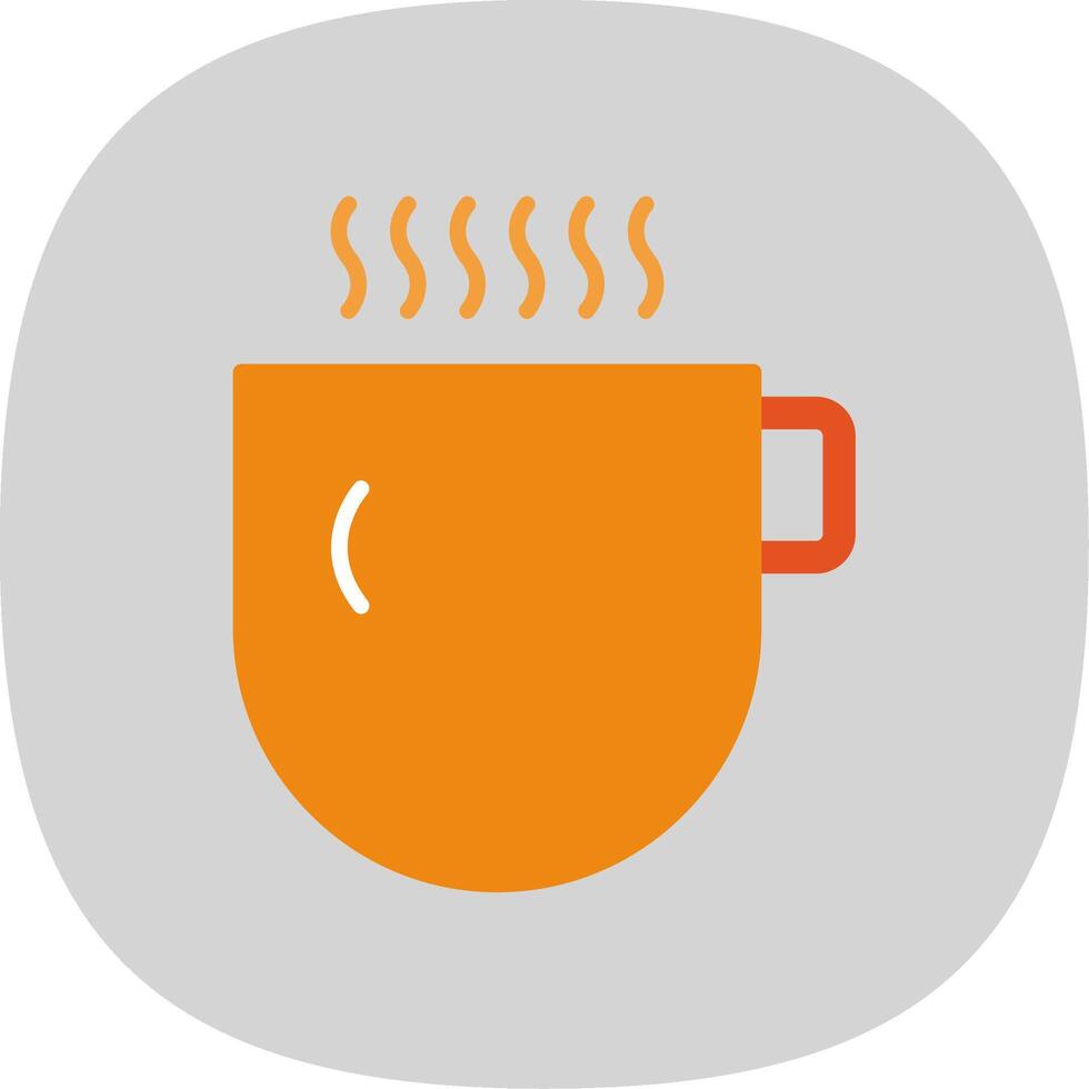 Hot Beverage Flat Curve Icon Design vector