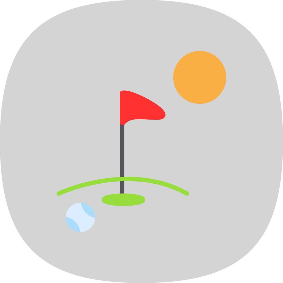 golf plano curva icono diseño vector