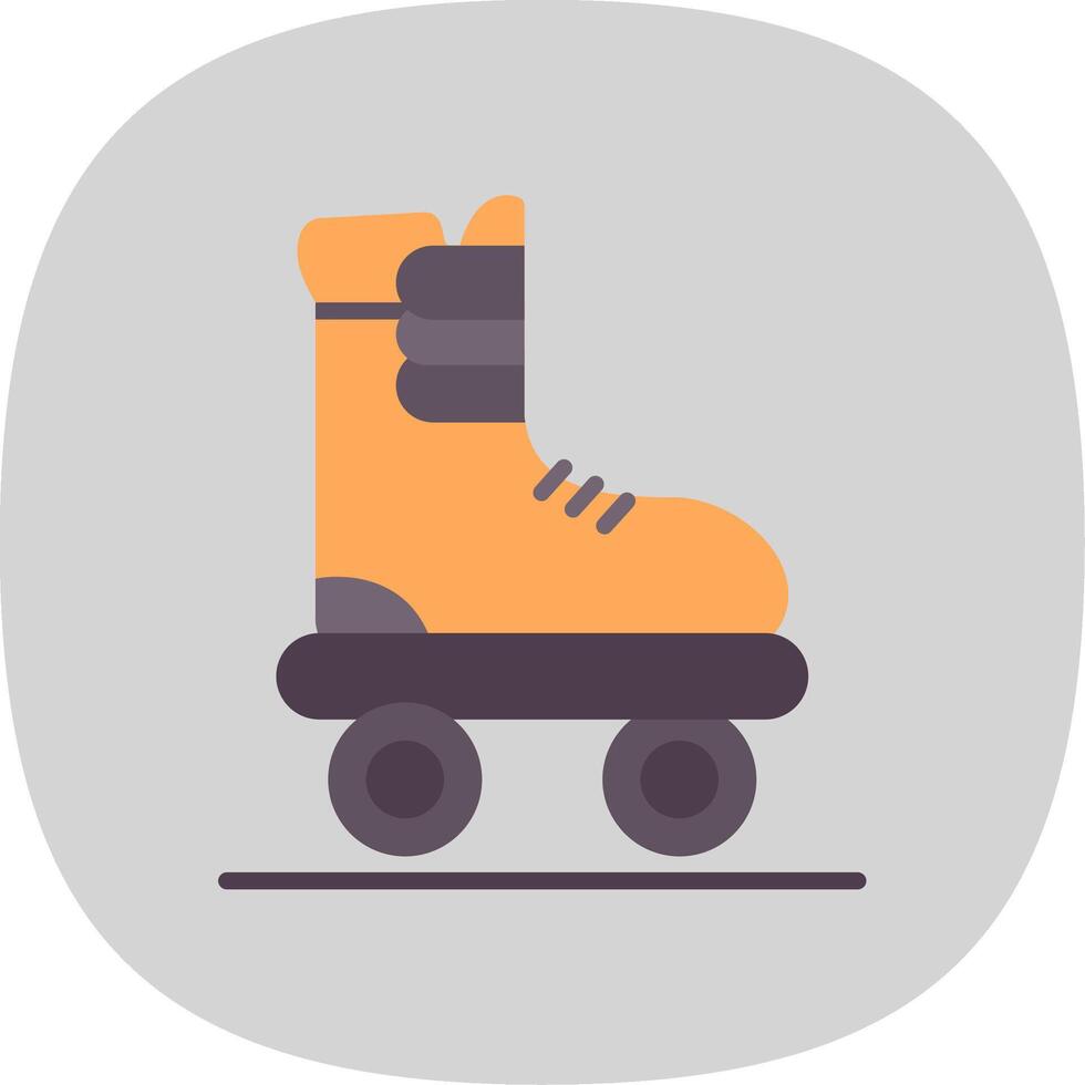 Roller Skate Flat Curve Icon Design vector