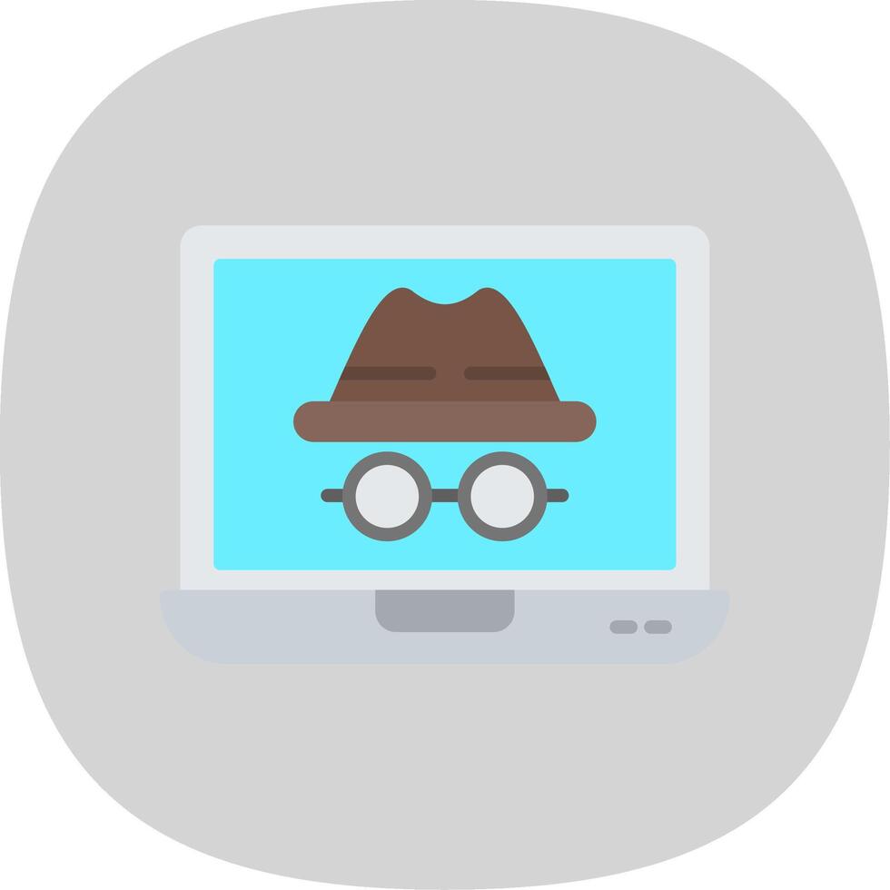 Incognito Flat Curve Icon Design vector