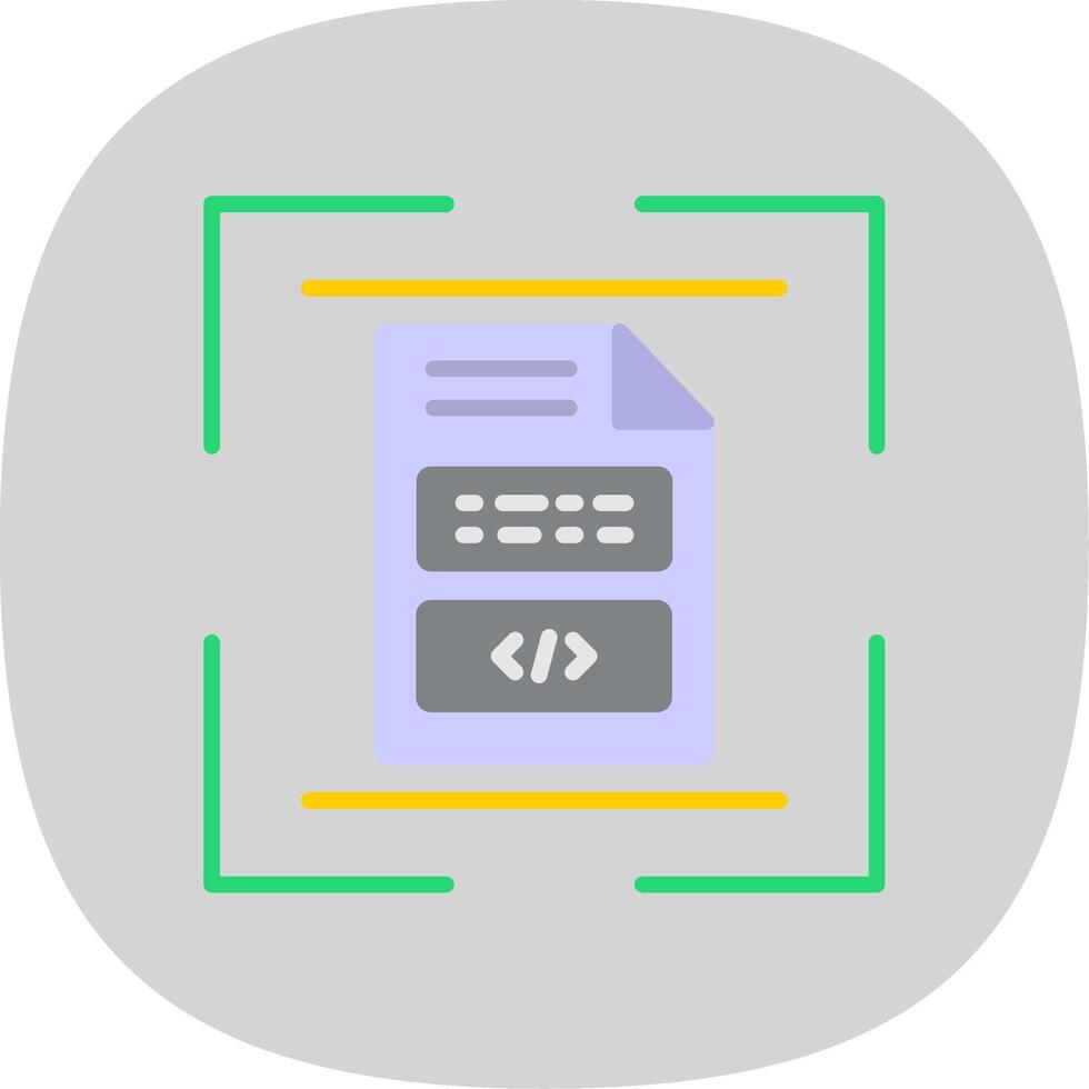 Document Scan Flat Curve Icon Design vector