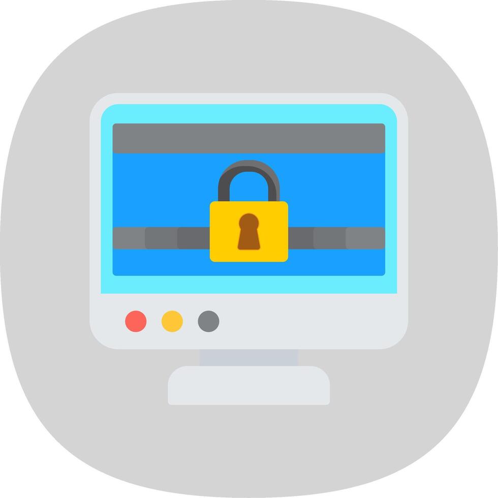 Ransomware Flat Curve Icon Design vector