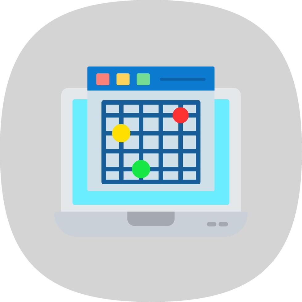 Heatmap Flat Curve Icon Design vector