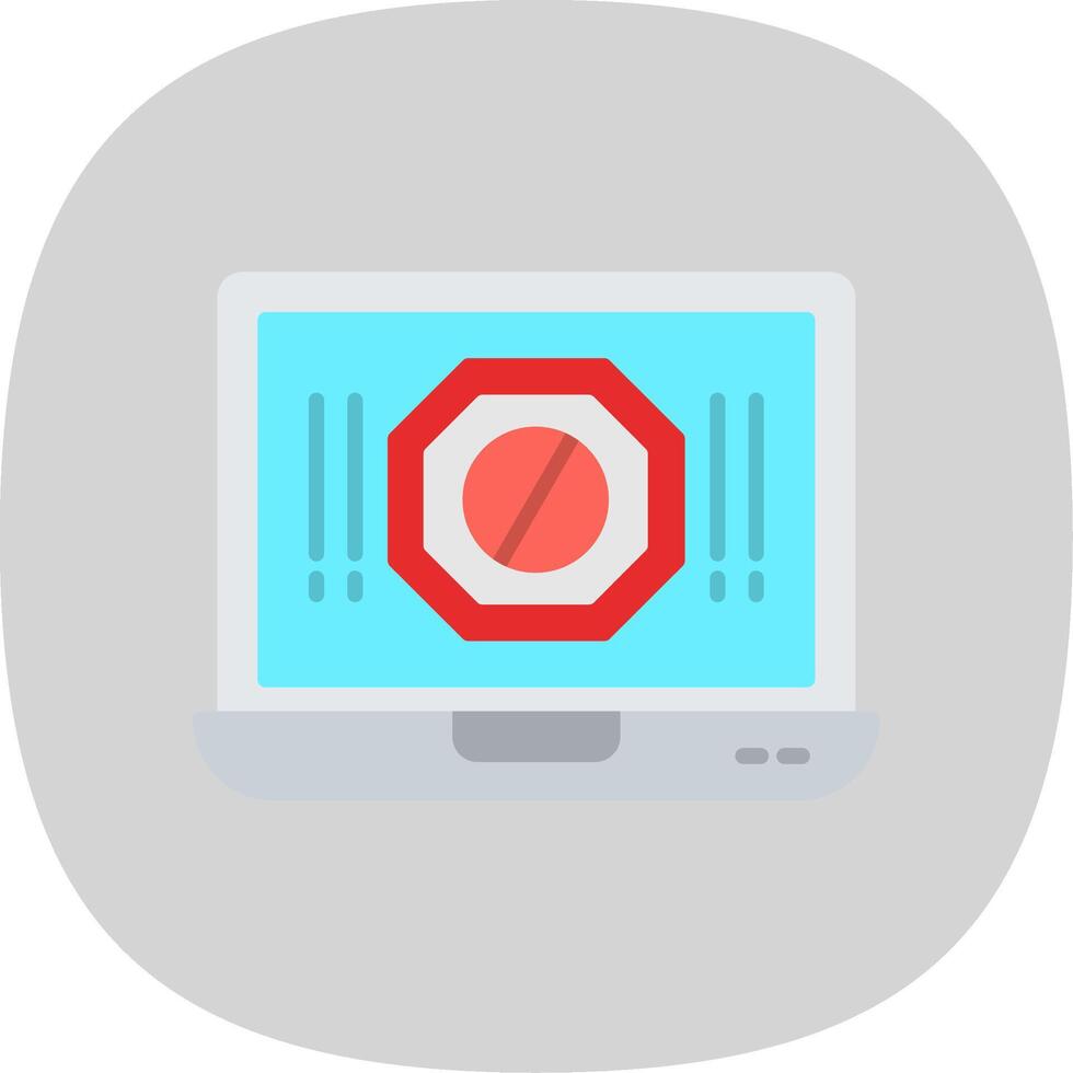 Ad Blocker Flat Curve Icon Design vector