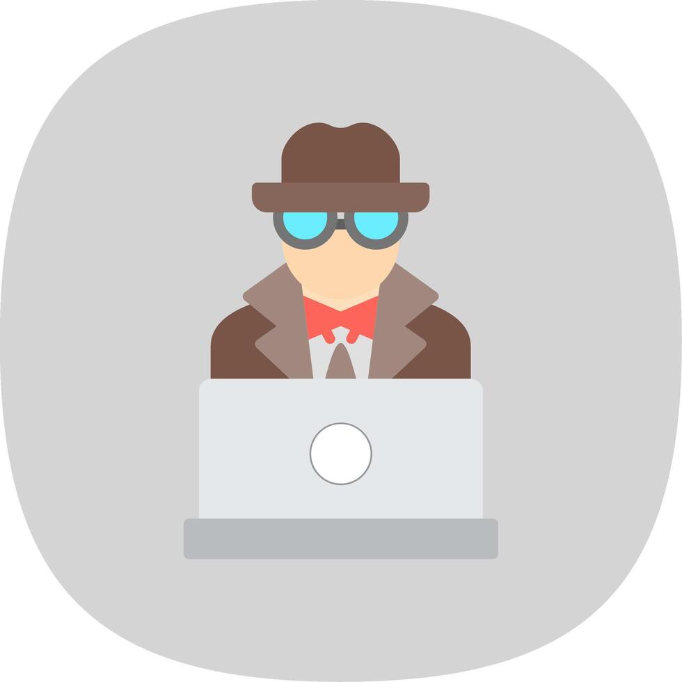 spyware Flat Curve Icon Design vector