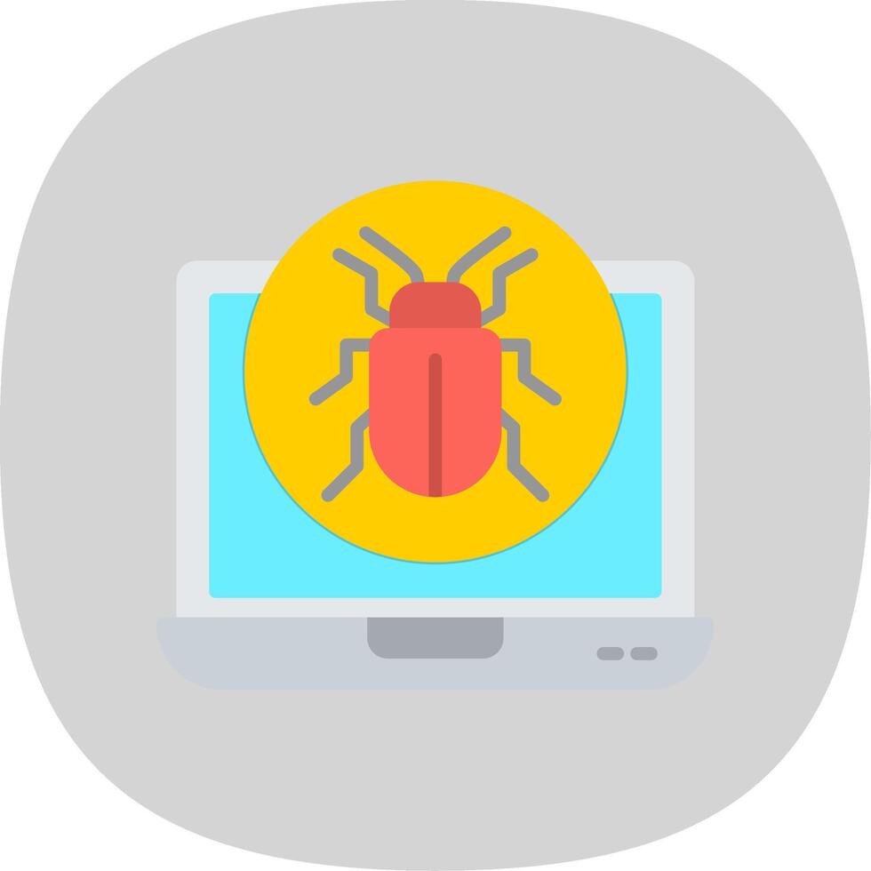 Bug Flat Curve Icon Design vector