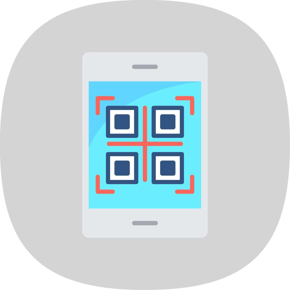 Qr Code Flat Curve Icon Design vector