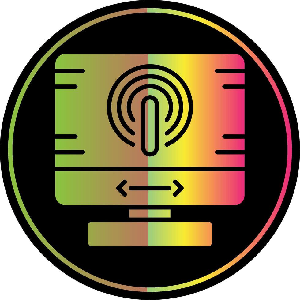 Computer Glyph Due Color Icon Design vector