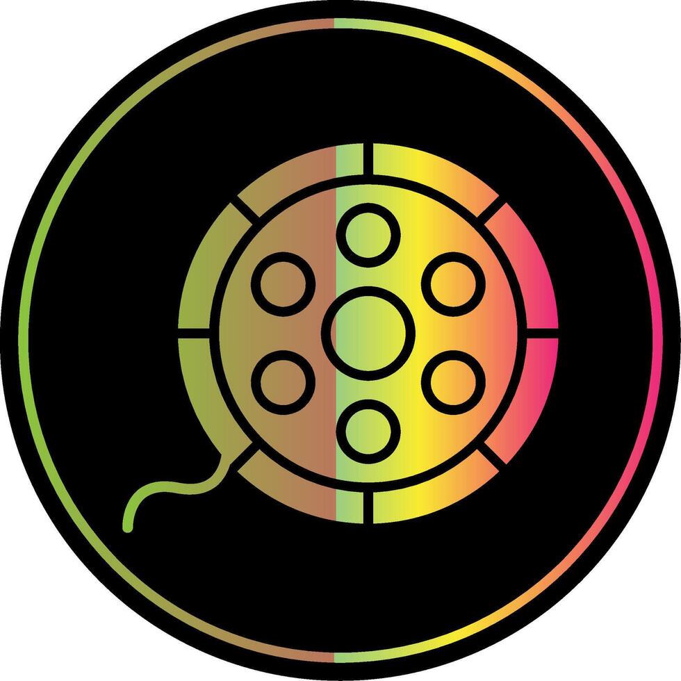 Film Reel Glyph Due Color Icon Design vector